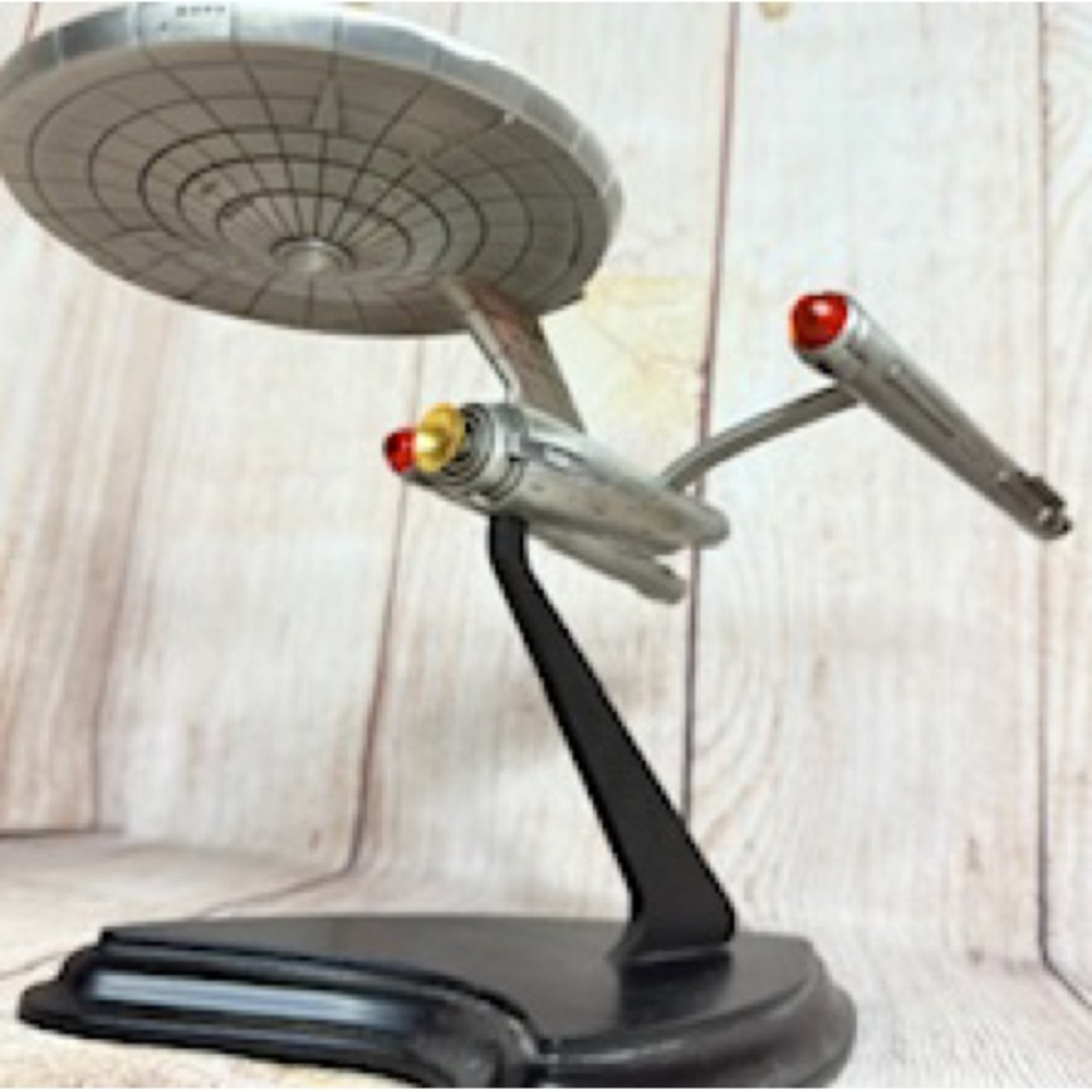 Starship Enterprise Model with Stand - Silver and Black